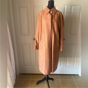 The Puget Sounder | Vintage faux suede all weather trench coat. Camel. Large.